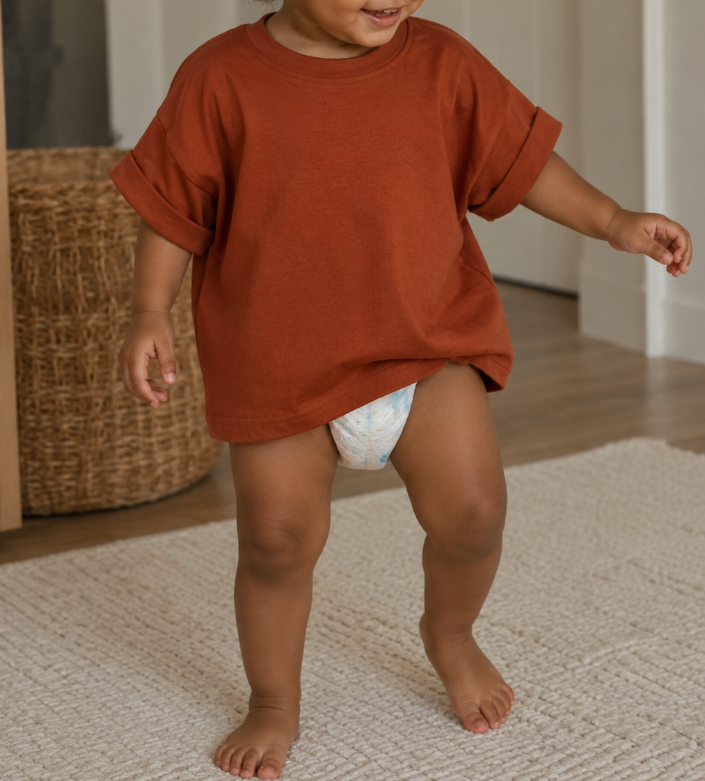 Rust Cuffed Box Tee