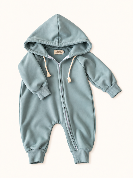 Hoodie Romper | Stone Blue