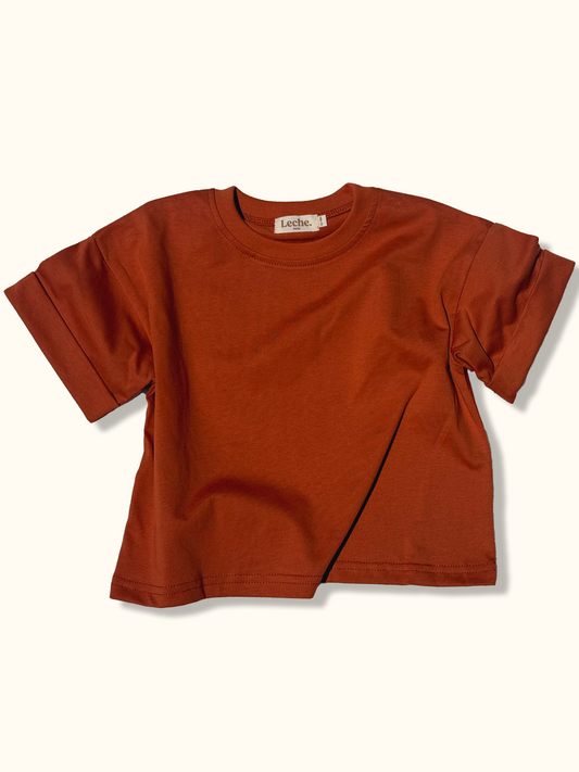 Rust Cuffed Box Tee