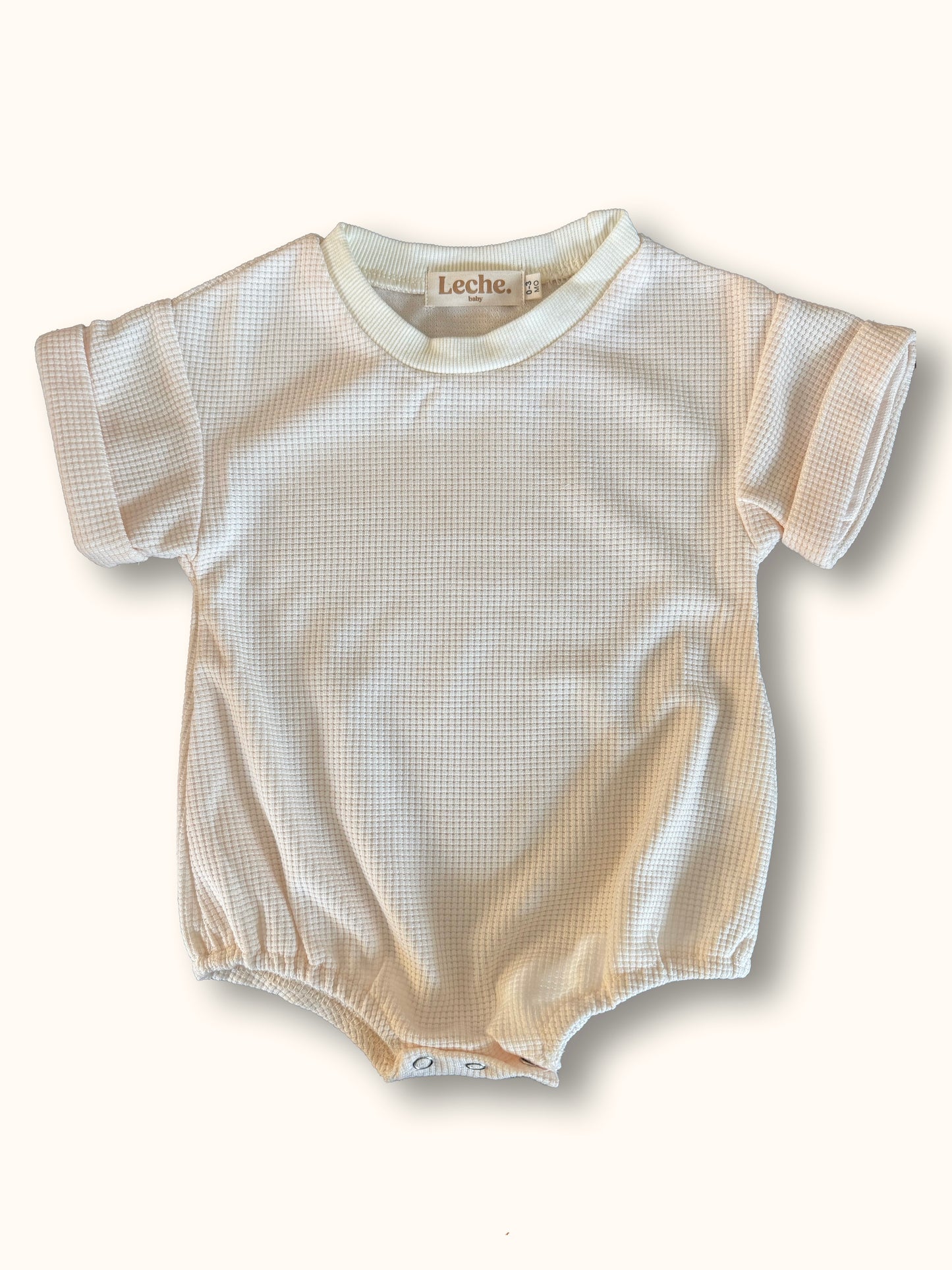 Cream Waffle Cuffed Tee